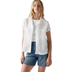 Levi's Κοντομάνικο Γυναικείο Πουκάμισο Mονόχρωμο Λευκό 001HO-0000