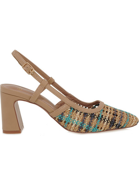 Exe Γόβες Slingback με Χοντρό Ψηλό Τακούνι Μπεζ U470V50645K6