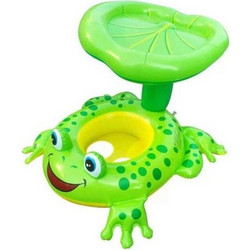 Βρεφικό Σωσίβιο Swimtrainer 70cm με Σκίαστρο για 6 Μηνών έως 3 Ετών Πράσινο FX-140T