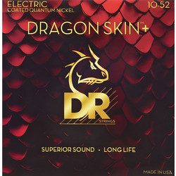 DR Strings Dragon Skin+ Coated Σετ 6 Χορδές Ηλεκτρικής Κιθάρας Pure Nickel 10-52" Hard Tension