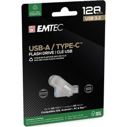 Emtec D280 128GB USB Stick 3.2 Gen 1 με USB-A & USB-C