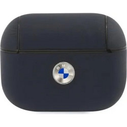 BMW Silver Logo Θήκη Δερμάτινη για Apple AirPods Pro 1 Μαύρη