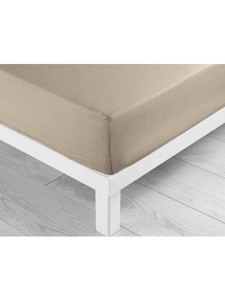 Douceur d'interieur Σεντόνι Υπέρδιπλο Βαμβακερό με Λάστιχο 160x200+30 Lina Sand