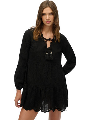 Superdry Mini Καθημερινό Φόρεμα Μαύρο W8011914A-02A