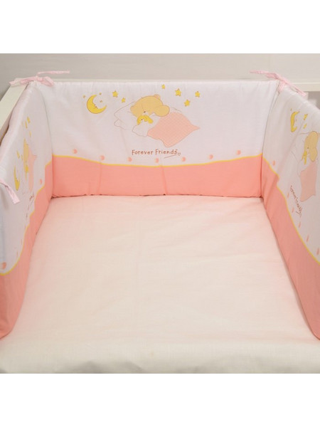 Baby Oliver Des 57 Πάντα Κούνιας Λευκό Κοραλί 210x35cm