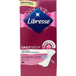 Libresse Daily Fresh Extra Long Σερβιετάκια για Ελαφριά Ροή 3 Σταγόνες 22τμχ