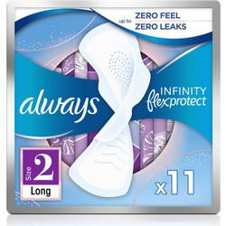 Always Infinity Flex Protect Long Μέγεθος 2 Σερβιέτες με Φτερά για Αυξημένη Ροή 11τμχ