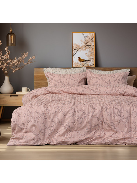 Beauty Home Σετ Σεντόνια Υπέρδιπλα Βαμβακοσατέν 240x270 Flora Art 12214 Σομόν
