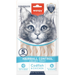 Wanpy Creamy Treat Hairball Codfish with Codfish & Chicken 70gr