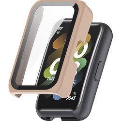 Sonique Πλαστική Θήκη Tempered Glass για Huawei Band 6 / 7 Ροζ