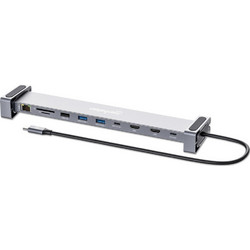 Manhattan 190398 USB-C Docking Station με HDMI PD Ethernet και Σύνδεση 3 Oθονών