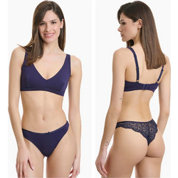 Walk Γυναικεία Brazil με Δαντέλα Navy Μπλε 2Pack W2043-03