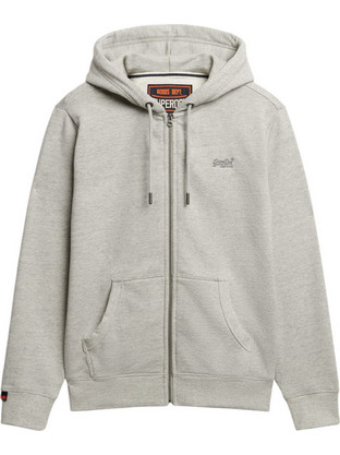 Superdry Ανδρική Ζακέτα Φούτερ με Κουκούλα και Φερμουάρ Γκρι M2014128A-D6V