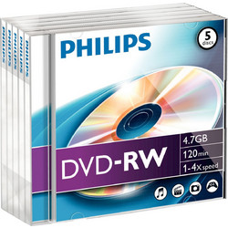 Philips DN4S4J05F/00 Εγγράψιμα DVD-RW 4x 4.7GB 5τμχ