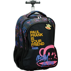 Back Me UP Paul Frank Y2K Σχολική Τσάντα Τρόλεϊ Δημοτικού Μαύρη 376-01074