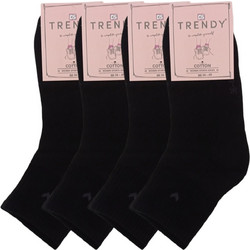 Trendy Βαμβακερές Γυναικείες Κάλτσες Κοντές Μαύρες 4Pack TRENDY-113