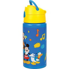 Gim Mickey Παιδικό Παγούρι Αλουμινίου BPA Free με Καλαμάκι Μπλε Κίτρινο 500ml