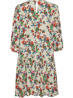 Ichi Mini Καλοκαιρινό Καθημερινό Φόρεμα Floral Μεταξωτό Εκρού 20116218-131006