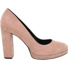 S.Piero Γόβες Suede με Χοντρό Ψηλό Τακούνι & Φιάπα Nude 100/03