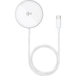 Baseus Mini4 Air Ασύρματος Φορτιστής Qi2 Pad με Καλώδιο USB-C 15W White