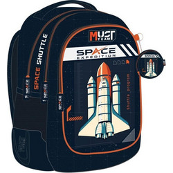 Must Space Expedition Σχολική Τσάντα Πλάτης Δημοτικού Μαύρη 586239