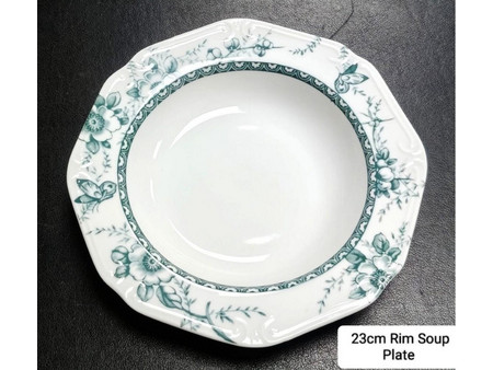 Oriana Ferelli Tiffany Πιάτα Βαθιά Πορσελάνης 23cm 6τμχ TIFFANY-GREEN
