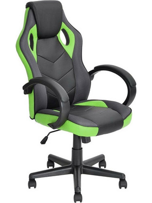 Bakaji Καρέκλα Gaming Δερματίνης Μαύρη Πράσινη 02815939