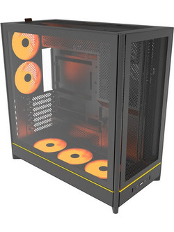 Montech HS01 Pro Black Gaming Midi Tower Κουτί Υπολογιστή RGB με Πλαϊνό Παράθυρο