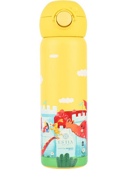 Estia Wonder Bottle Save Τhe Aegean Fortress Dragon Παιδικό Παγούρι Θερμός Ανοξείδωτο με Καλαμάκι Κίτρινο 500ml