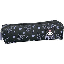 Graffiti Black Pattern Kuromi Κασετίνα Βαρελάκι Μαύρη 252355