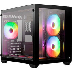 Aerocool Dryft V2 Black Gaming Mini Tower Κουτί Υπολογιστή RGB με Πλαϊνό Παράθυρο