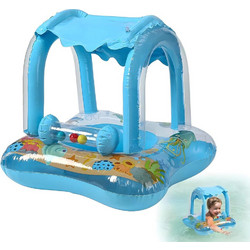 Βρεφικό Σωσίβιο Swimtrainer 58cm με Σκίαστρο για 12+ Μηνών Γαλάζιο 01377