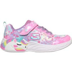 Skechers Heart Sparkles Παιδικά Sneakers με Φωτάκια Ροζ Γαλάζια 303063L-PKMT