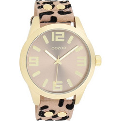 Oozoo Γυναικείο Ρολόι με Animal Print Δερμάτινο Λουράκι C1097
