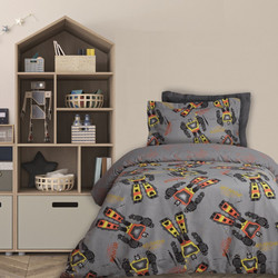 Das Home Σετ Παιδικά Σεντόνια Μονά Βαμβακερά 170x260 4974 Grey 3τμχ