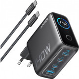 Anker Zolo Φορτιστής με Καλώδιο USB-C με Θύρα USB-A & 3 Θύρες USB-C 140W Power Delivery Black