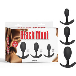 Chisa Novelties Black Mont Anal Trainer Σετ Πρωκτικές Σφήνες Μαύρες 3τμχ