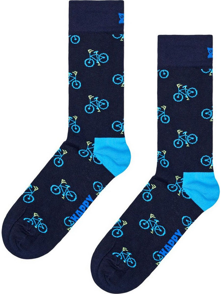 Happy Socks Ανδρικές Κάλτσες Ψηλές με Σχέδια Navy Μπλε P000842