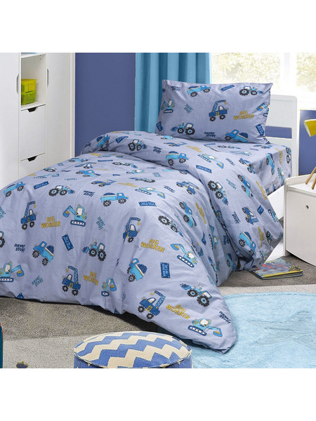 Beauty Home Art 6217 Tracker Σετ Παιδική Παπλωματοθήκη Μονή Βαμβακερή 170x245 Γαλάζια