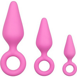 EasyToys With Pull Ring Σετ Πρωκτικές Σφήνες Ροζ 3τμχ