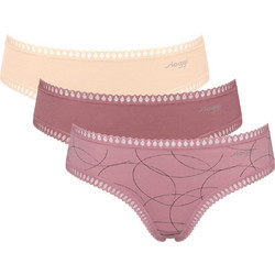Sloggi Go Crush Βαμβακερά Γυναικεία Slip με Δαντέλα 3Pack 10219671-V002