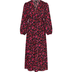 Funky Buddha Midi Βραδινό Φόρεμα Floral Μαύρο FBL012-136-13