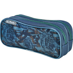 Herlitz Camo Tiger Κασετίνα Βαρελάκι με 2 Θήκες Μπλε 50049264-A