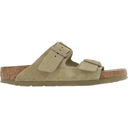 Birkenstock Arizona Soft Footbed Δερμάτινα Ανδρικά Σανδάλια Ανατομικά Χακί 1019