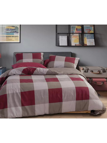 Nef-Nef Σετ Σεντόνια Υπέρδιπλα Βαμβακερά 240x270 Casual Check Bordo