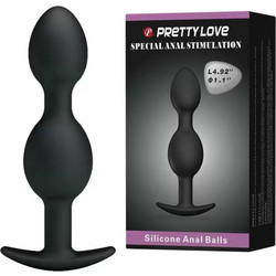 Pretty Love Heavy Balls Πρωκτική Σφήνα Ασύρματη με Δόνηση 12.5cm Μαύρη BI-040035