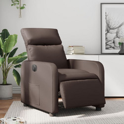 vidaXL Πολυθρόνα Relax με Υποπόδιο Ανακλινόμενη Δερματίνη Καφέ 3206737