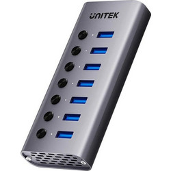 Unitek H1314A01-EU USB Hub 3.0 USB-A με 7 Θύρες USB-A & Εξωτερική Παροχή Ρεύματος
