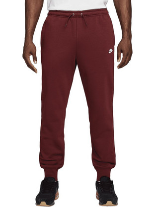 Nike Club Ανδρικό Παντελόνι Φόρμας Fleece με Λάστιχο Μπορντό FN3787-619