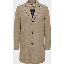 Only & Sons Ανδρικό Παλτό Μακρύ Υφασμάτινο Μπεζ 22036067